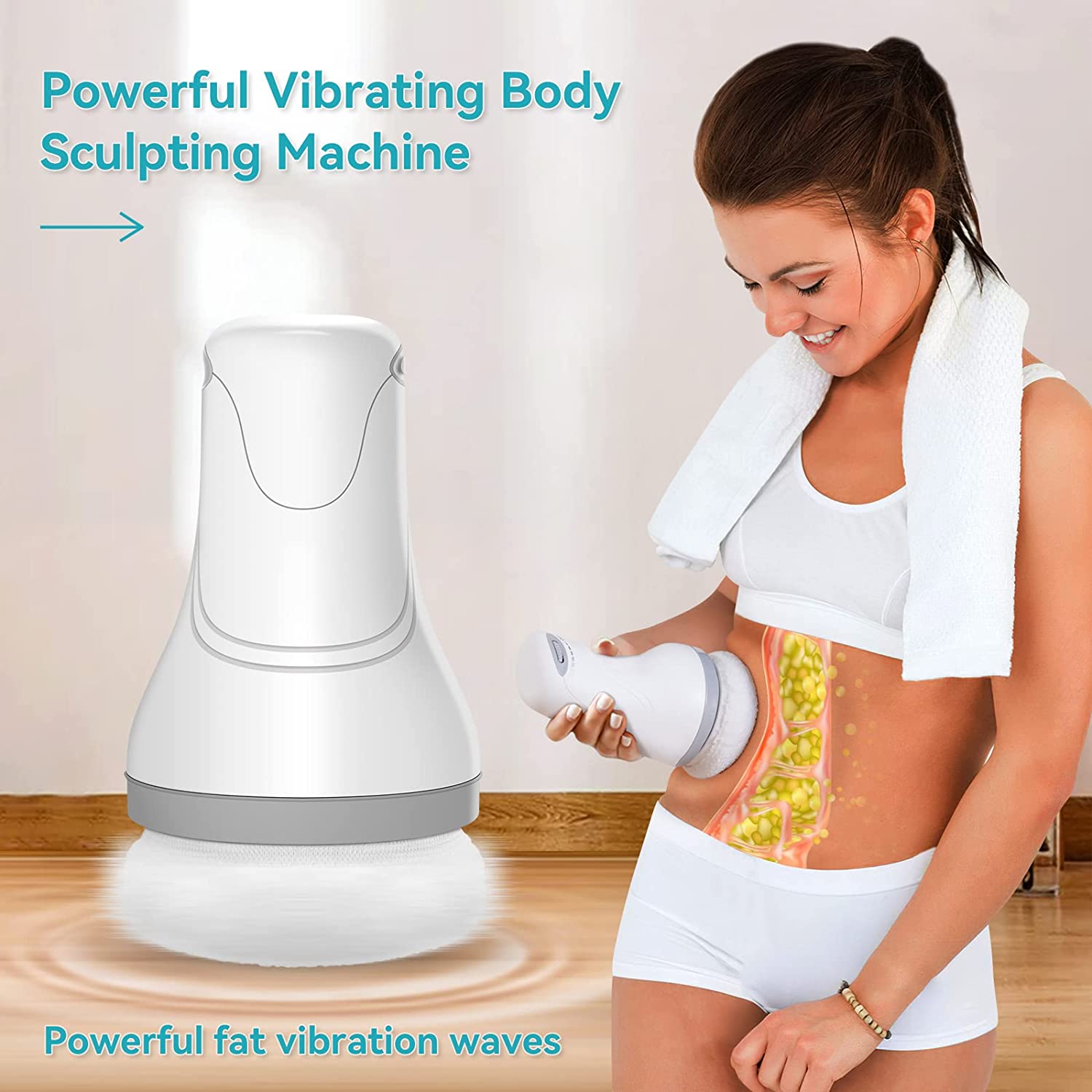Body Sculpting Machine Electric Cellulite Massager with 3 Washable Pads,  Handheld Full Body Massage Machine for Back/Abdomen/Butt/Leg/Arms Deep